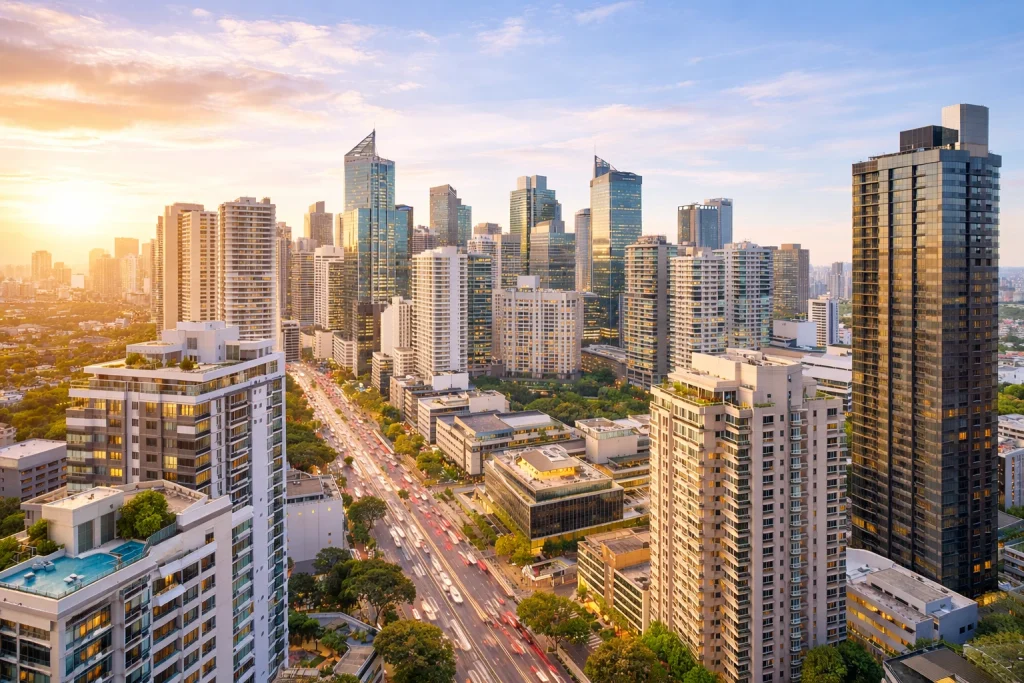 Makati condos for lease and sale skyline in Makati financial district
